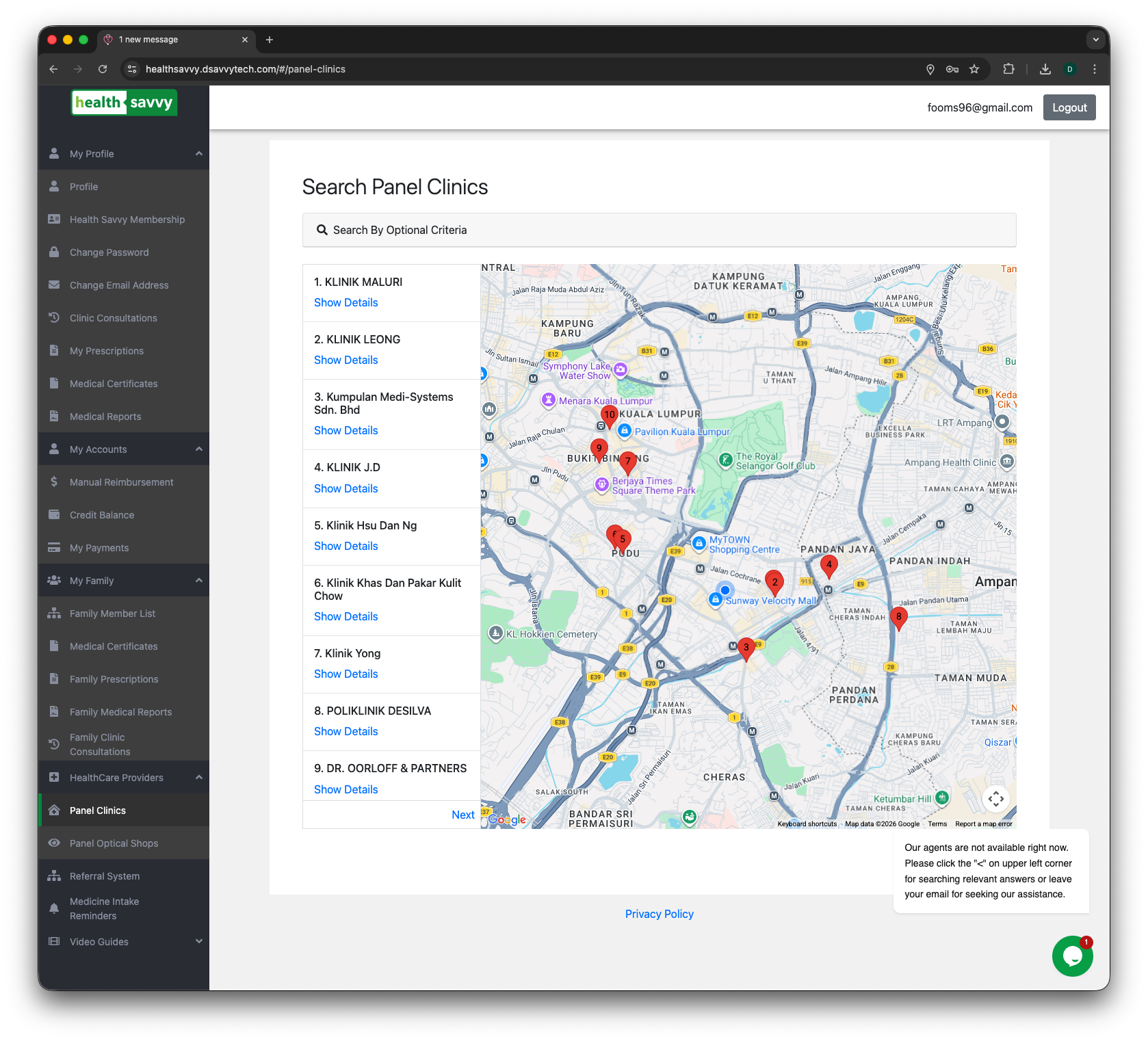 Health Savvy web screenshot 2